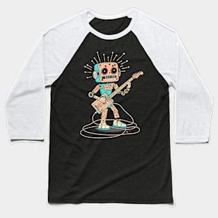 Robot Guitarist, Colorful Baseball T-Shirt